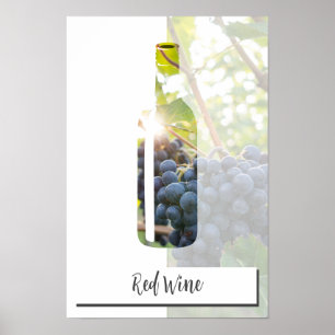 Custom Photo & Text Red Wine Bottle Cut Out Poster