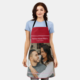 Custom Photo & Text Romantic Gift - Personalized Apron