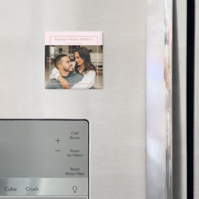 Custom Photo & Text Romantic Gift - Personalized  Magnet (In Situ (Fridge))