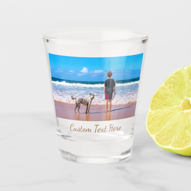 Custom Photo Text Shot Glass - Your Holiday Design (Front)