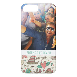 Custom Photo & Text Summer Ships Pattern iPhone 8 Plus/7 Plus Case