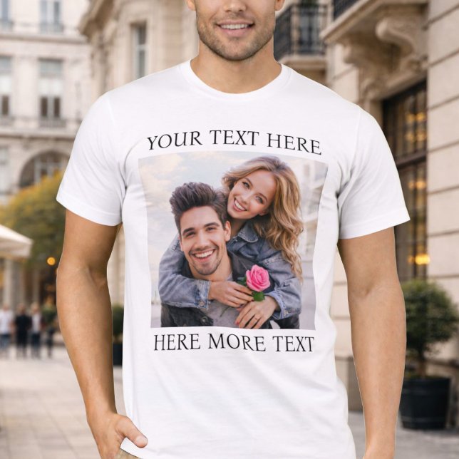 Custom Photo & Text T-Shirt (Creator Uploaded)