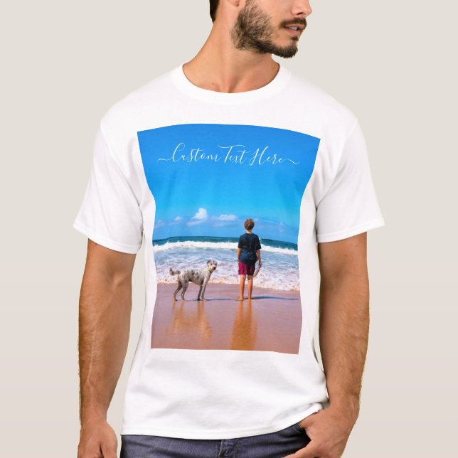 Custom Photo Text T-Shirt Gift with Your Pet Photo (Front)