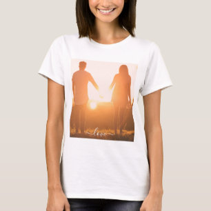 Custom Photo Text T-Shirt Love Your Photos Gift