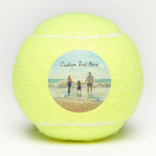 Custom Photo Text Tennis Balls Your Family Design