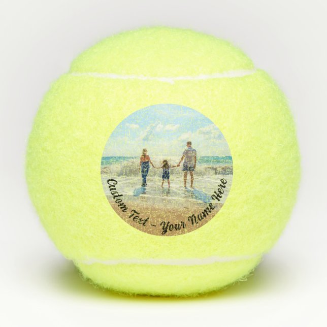 Custom Photo Text Tennis Balls Your Photos Gift (Front)