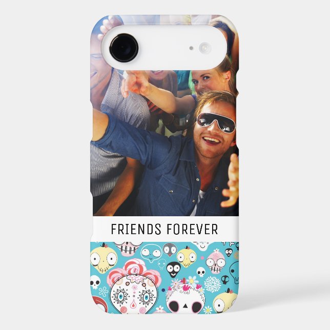 Custom Photo & Text Texture laughing skull Case-Mate iPhone Case (Back)
