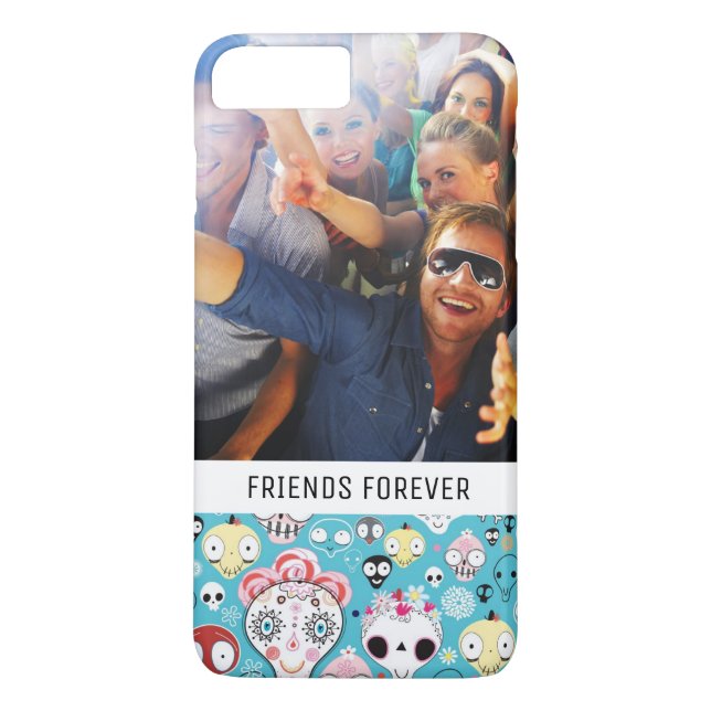 Custom Photo & Text Texture laughing skull Case-Mate iPhone Case (Back)