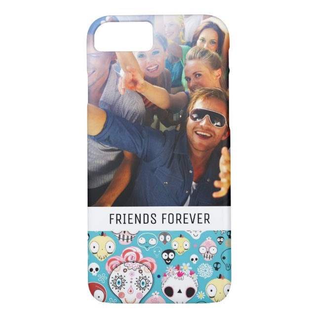 Custom Photo & Text Texture laughing skull Case-Mate iPhone Case (Back)