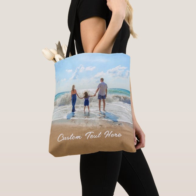 Custom Photo Text Tote Bag Your Favourite Photos (Close Up)