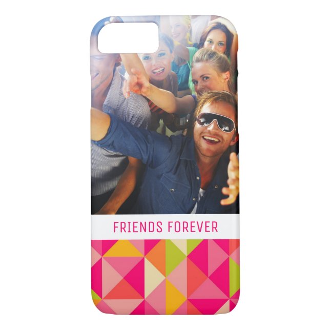 Custom Photo & Text Triangles geometrical pattern Case-Mate iPhone Case (Back)