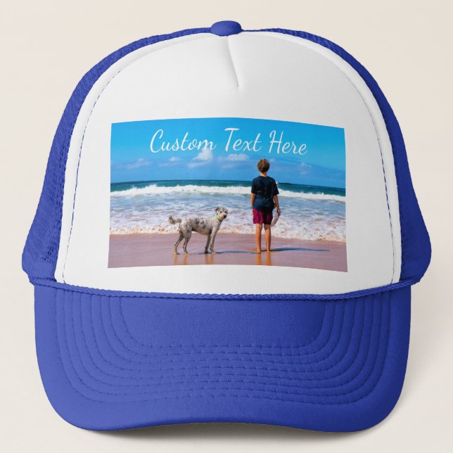 Custom Photo Text Trucker Hat Your Own Design (Front)
