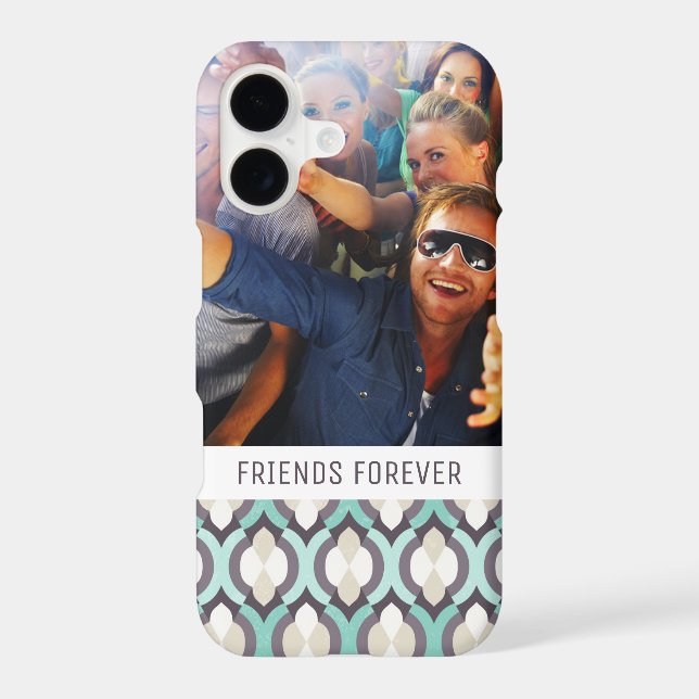 Custom Photo & Text Turquoise Moroccan Pattern (Back)