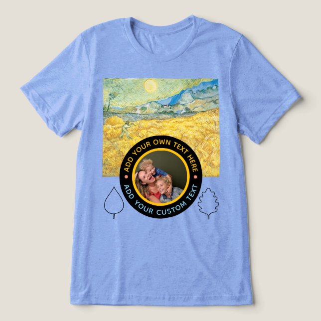 Custom Photo-Text – Van Gogh Art Birthday Holiday Tri-Blend Shirt (Design Front)
