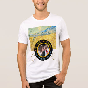 Custom Photo-Text – Van Gogh Art Birthday Holiday Tri-Blend Shirt