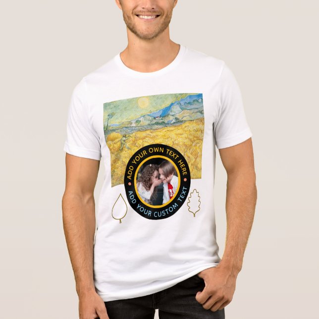 Custom Photo-Text – Van Gogh Art Birthday Holiday Tri-Blend Shirt (Front)