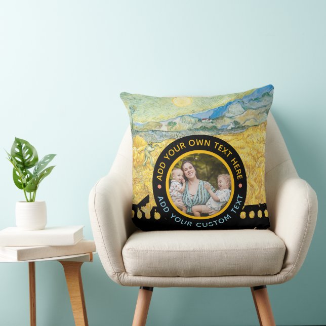 Custom Photo Text – Van Gogh Art Personalised Gift Cushion (Chair)