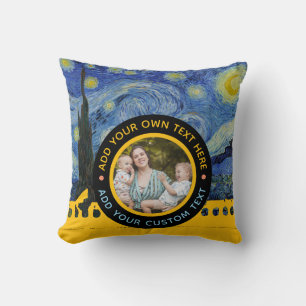 Custom Photo Text – Van Gogh Art Personalised Gift Cushion