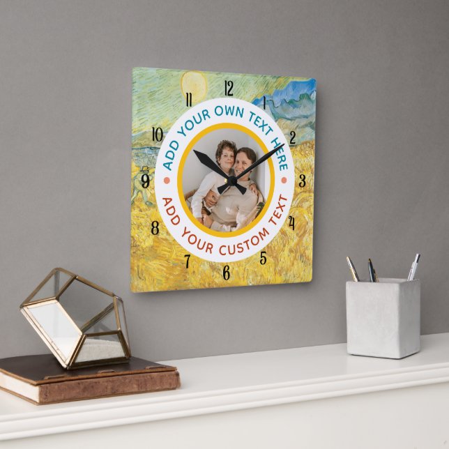 Custom Photo & Text Wall Clock – Personalised Gift (Office)