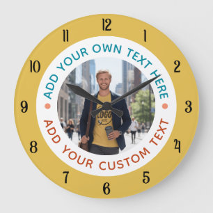 Custom Photo & Text Wall Clock – Personalised Gift