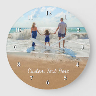 Custom Photo Text Wall Clock Your Design - Family