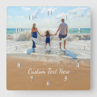 Custom Photo Text Wall Clock Your Design - Summer