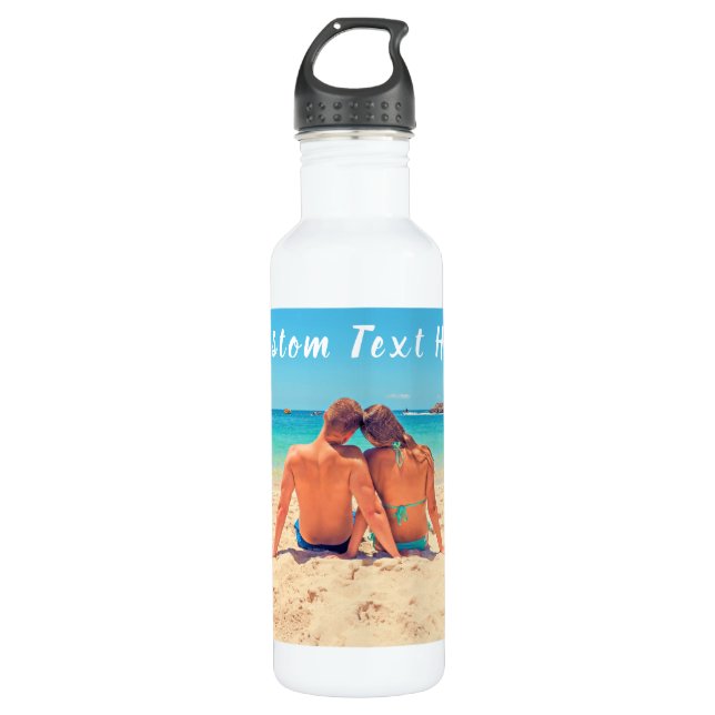 Custom Photo Text Water Bottle with Your Photos (Front)