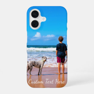 Custom Photo Text with Your Pets Photos Gift iPhone 16 Case