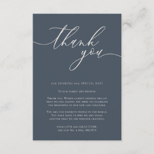 Custom Photo Thank You Dark Blue And Ivory Enclosure Card
