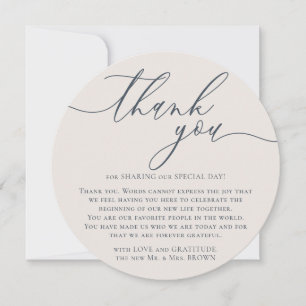Custom Photo Thank You Dark Blue Ivory Occasion Holiday Card