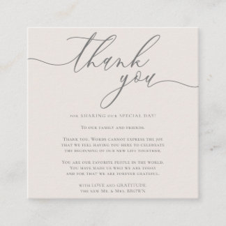 Custom Photo Thank You Grey And Ivory Wedding Enclosure Card
