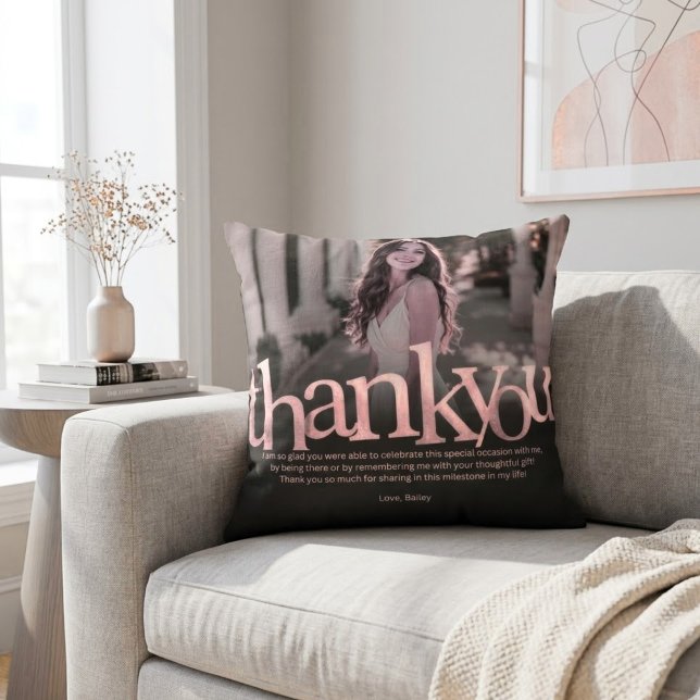 Custom Photo Thank You Milestone Gift Cushion (Creator Uploaded)