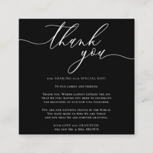 Custom Photo Thank You Mini Black Enclosure Card