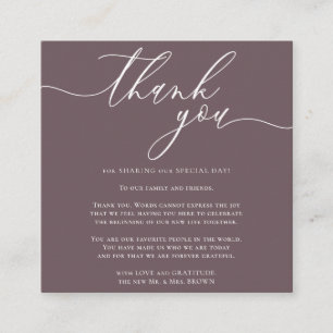Custom Photo Thank You Mini dark rose Enclosure Card