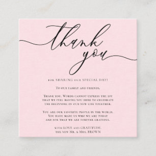 Custom Photo Thank You simple pink cute Enclosure Card