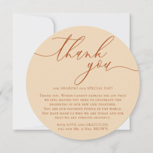 Custom Photo Thank You Terracotta beige Holiday Card
