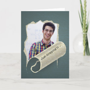 Custom Photo Thinking of You at College Card