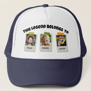 Custom Photo This Legend Belongs To Grandpa Retro Trucker Hat