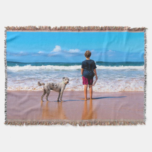 Custom Photo Throw Blanket with Your Pets Photos (Front)