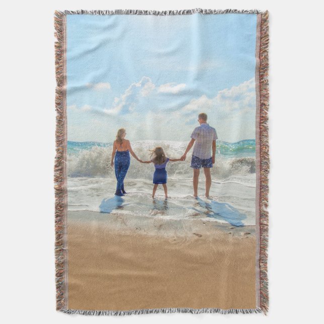 Custom Photo Throw Blanket Your Own Design (Front Vertical)