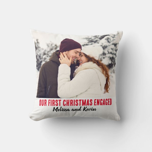 Custom Photo Throw Pillow Christmas Personalised  (Front)