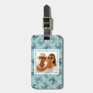 Custom Photo Tie Dye Pattern Of Crabs Luggage Tag