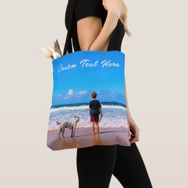 Custom Photo Tote Bag Your Photos and Text (Close Up)