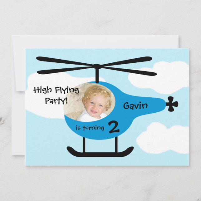 Custom Photo Transportation Birthday Invitations (Front)