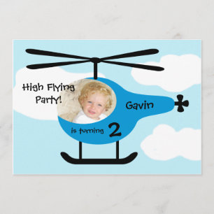 Custom Photo Transportation Birthday Invitations