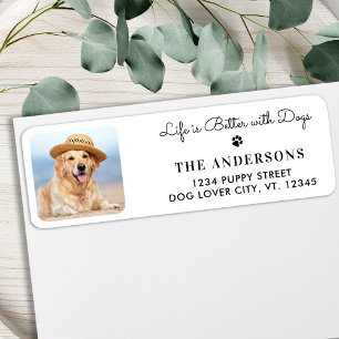Custom Photo Trendy Dog Lover Return Address