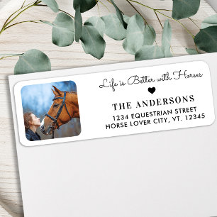 Custom Photo Trendy Horse Lover Return Address