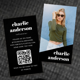 Custom photo trendy influencer black profile cards