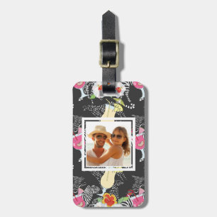 Custom Photo Tropical Drinks With Animals Luggage Tag