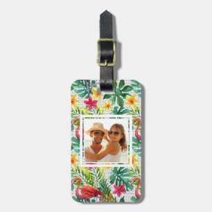 Custom Photo Tropical Watercolor Luggage Tag